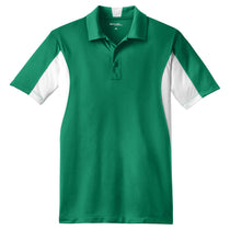 Sport-Tek Men's Kelly Green/White Side Blocked Micropique Sport-Wick Polo