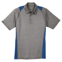 Sport-Tek Men's Vintage Heather/True Royal Heather Colorblock Contender Polo