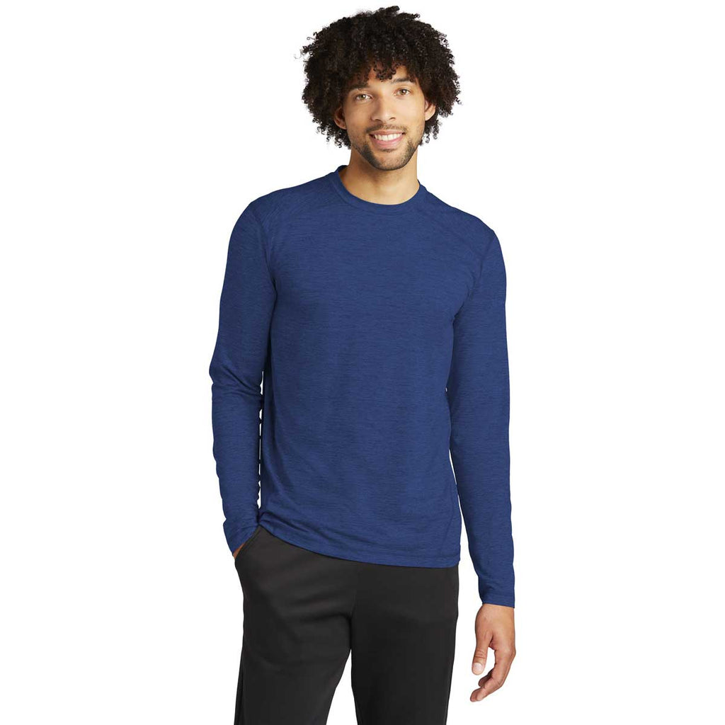 Sport-Tek Men's True Royal Heather Exchange 1.5 Long Sleeve Crew