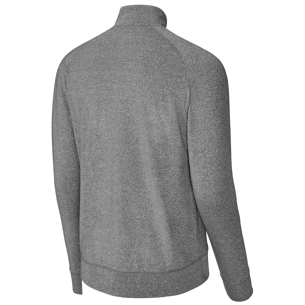 Sport-Tek Men's Charcoal Grey Heather Sport-Wick Stretch Full-Zip Cadet Jacket