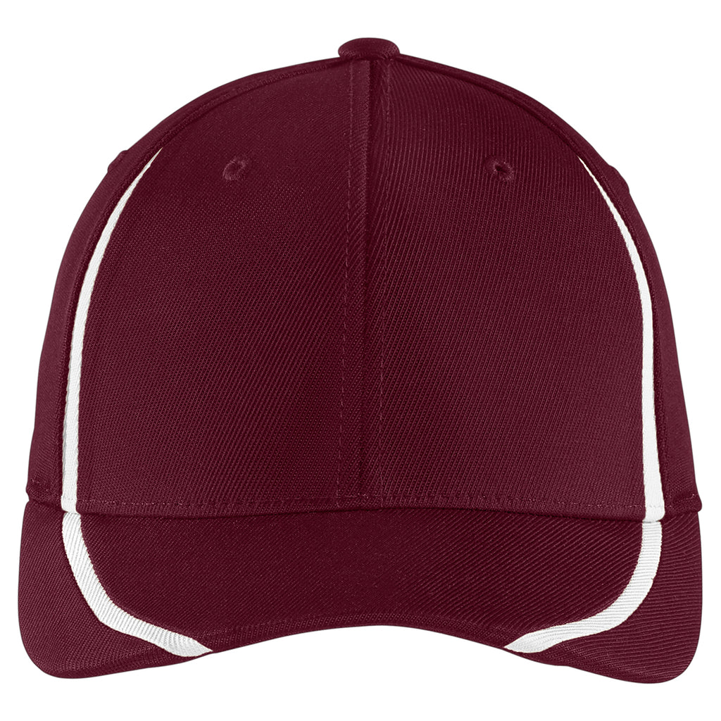 Sport-Tek Maroon/White Flexfit Performance Colorblock Cap