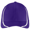 Sport-Tek Purple/White Flexfit Performance Colorblock Cap