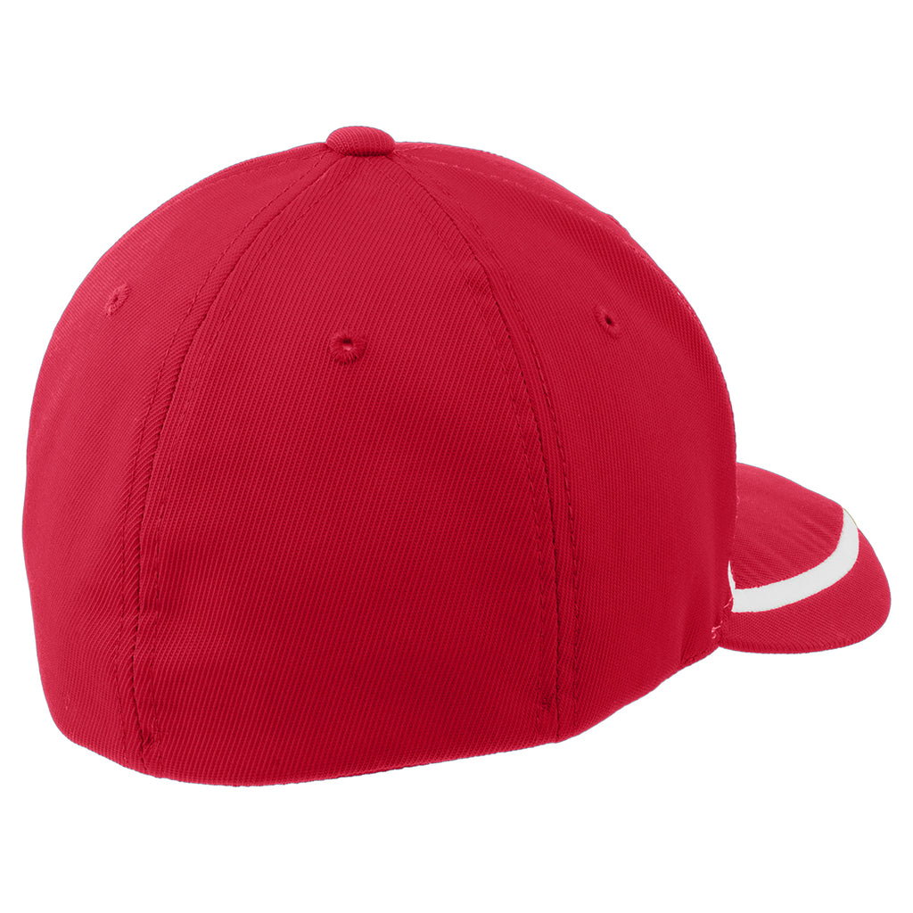 Sport-Tek True Red/White Flexfit Performance Colorblock Cap