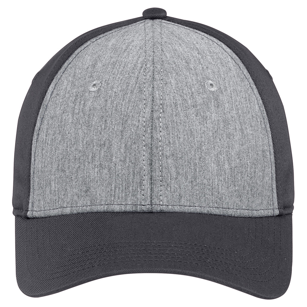 Sport-Tek Vintage Heather/Iron Grey Jersey Front Cap