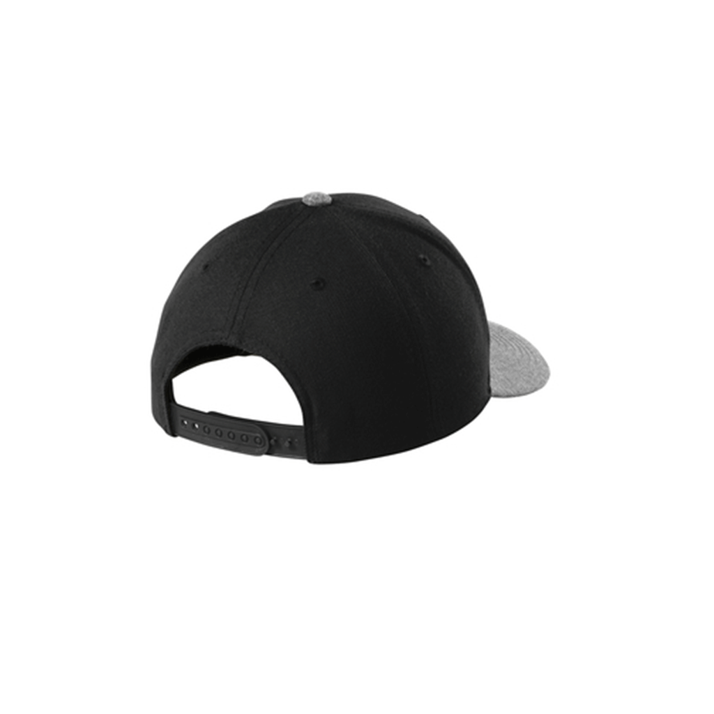 Sport-Tek Black/Grey Heather Yupoong Curve Bill Snapback Cap