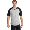 Sport-Tek Men's Heather Grey/ Black Short Sleeve Colorblock Raglan Jersey