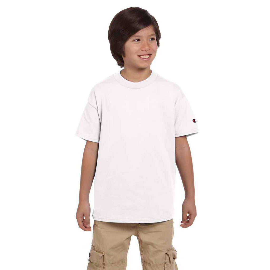 Champion Youth White 6.1-Ounce Short-Sleeve T-Shirt