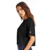 Champion Women's Black Cropped Reverse Weave T-Shirt