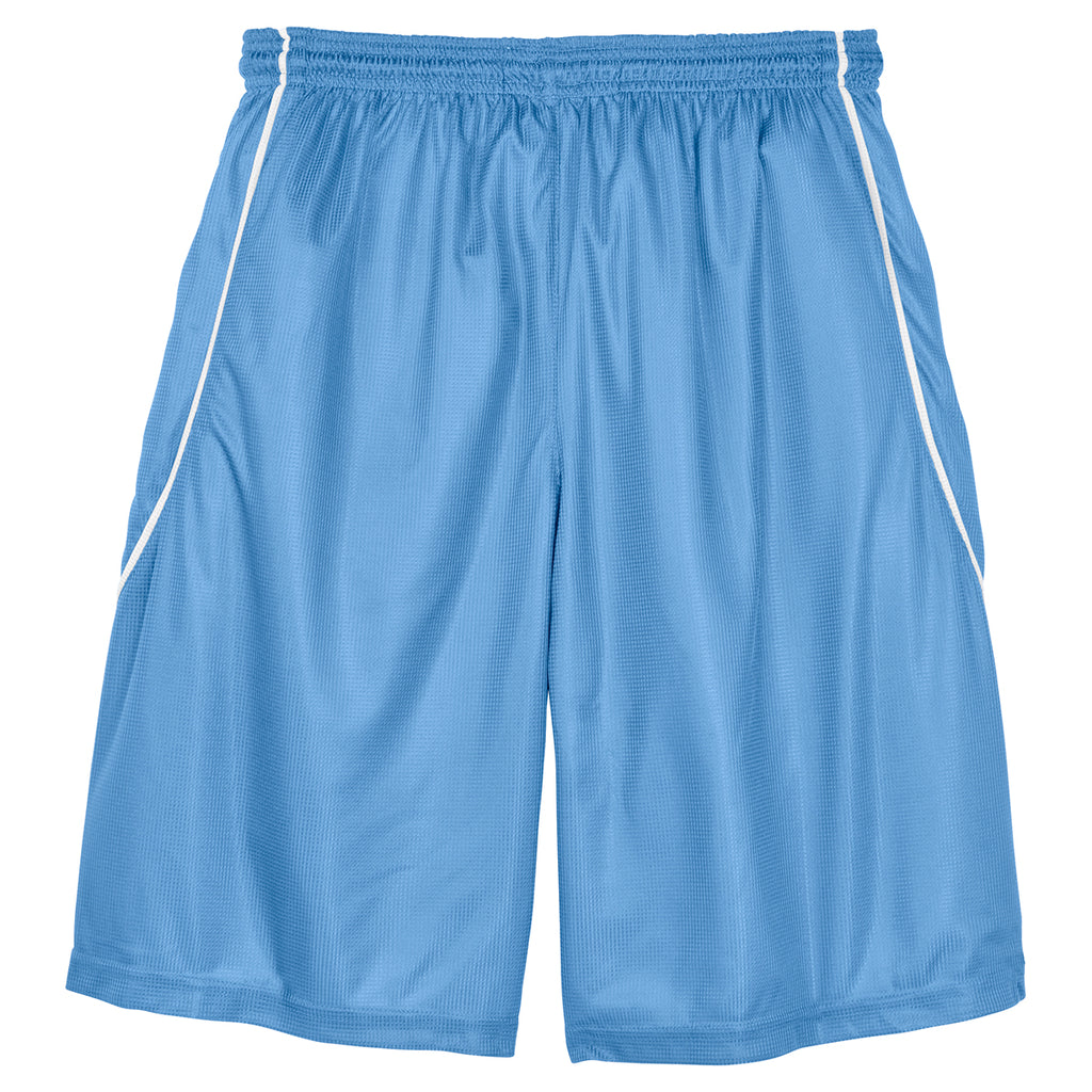 Sport-Tek Men's Carolina Blue PosiCharge Mesh Reversible Spliced Short