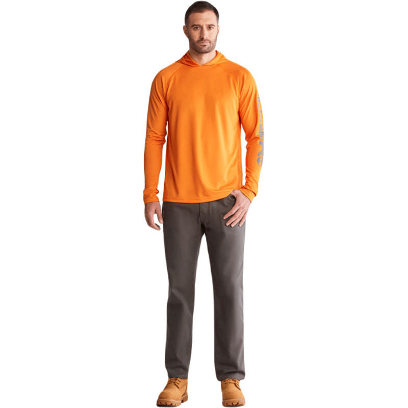 Timberland Men's PRO Orange Wicking Good Long Sleeve Hoodie