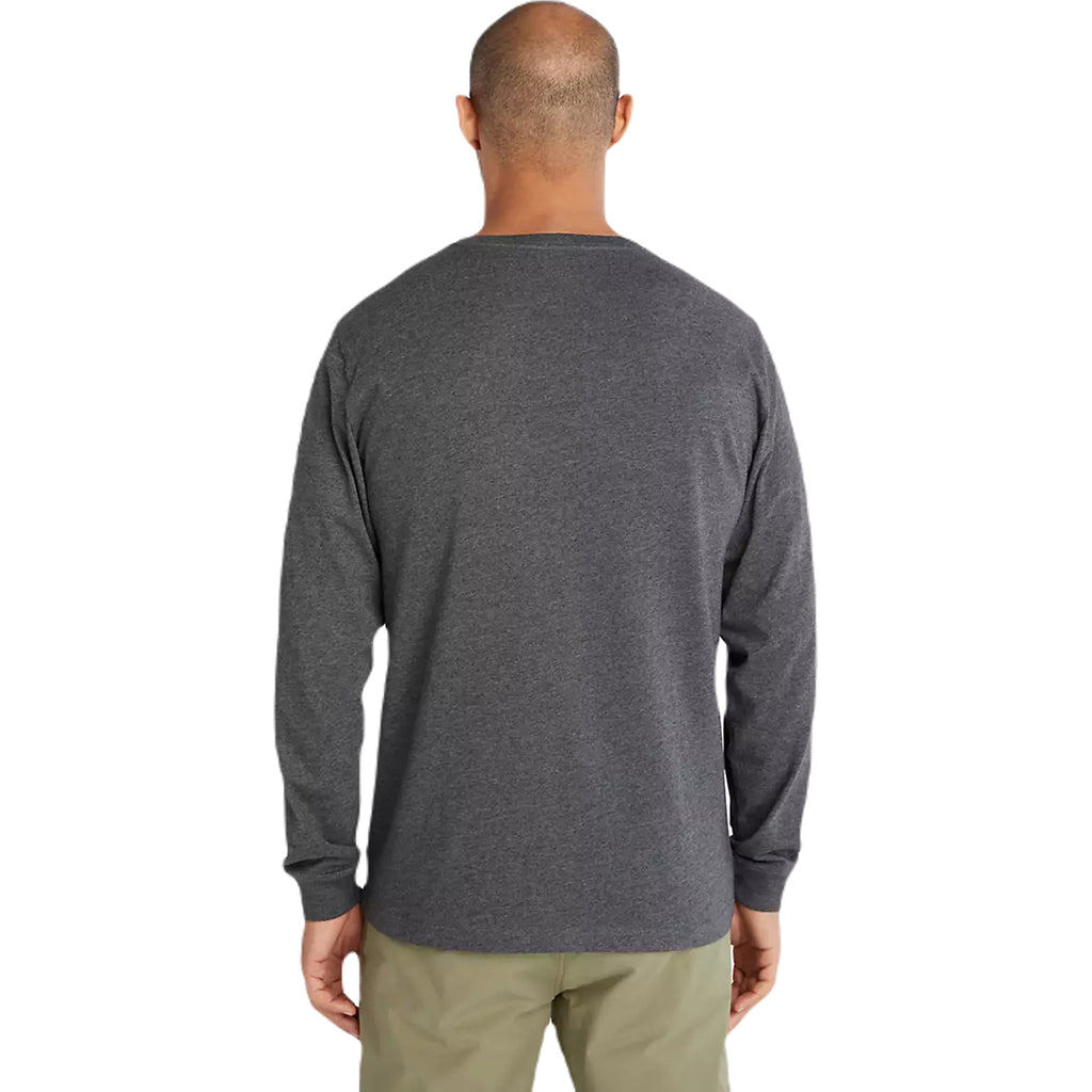 Timberland Men's Deep Grey Heather Core Pocket Long-Sleeve T-Shirt