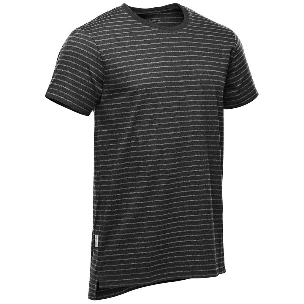 Stormtech Men's Black/Grey Heather Railtown Crew Neck Tee