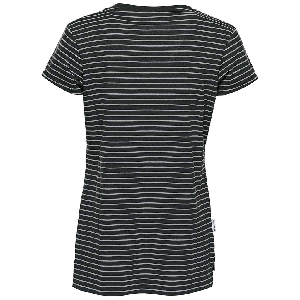 Stormtech Women's Black/Grey Heather Railtown Crew Neck Tee