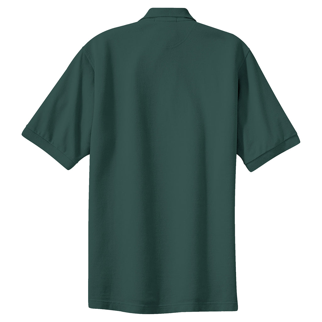 Port Authority Men's Dark Green Tall Pique Knit Polo