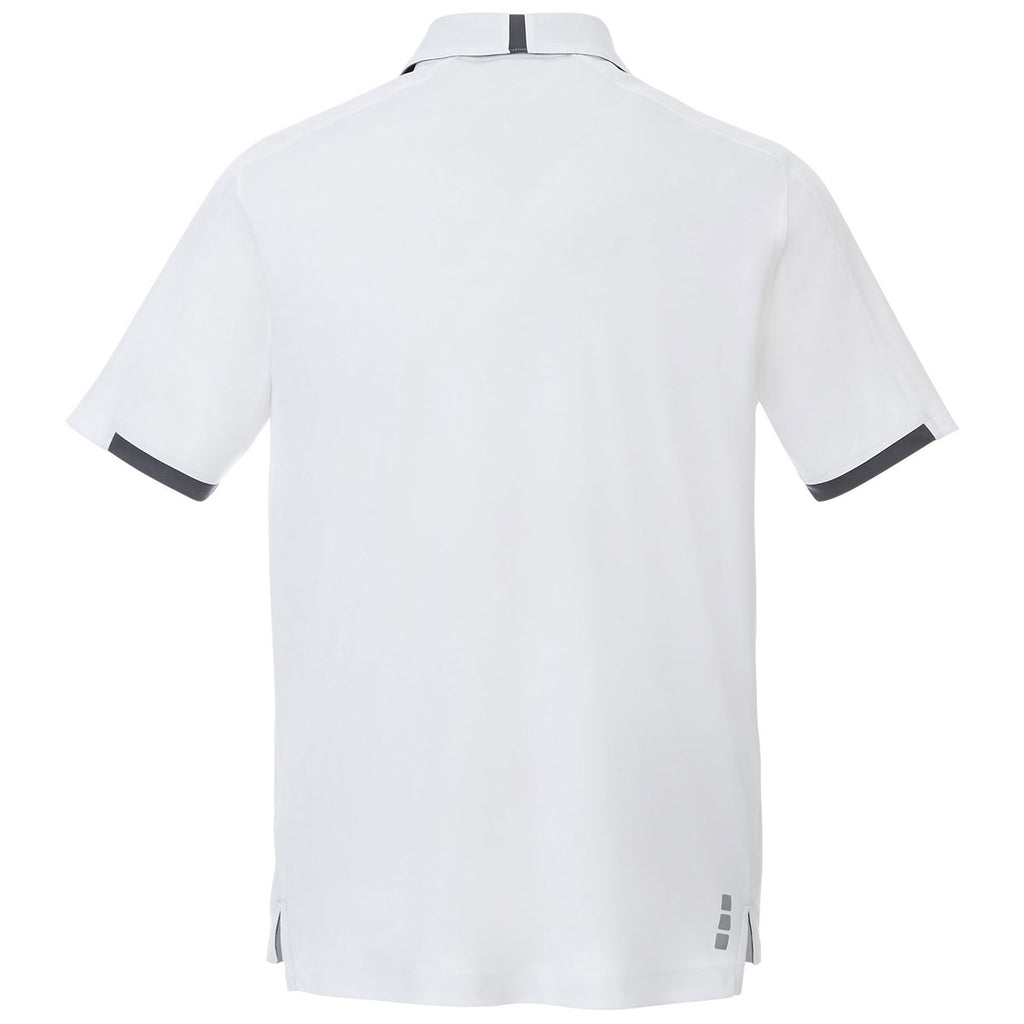 Elevate Men's White/Grey Storm Cerrado Short Sleeve Polo