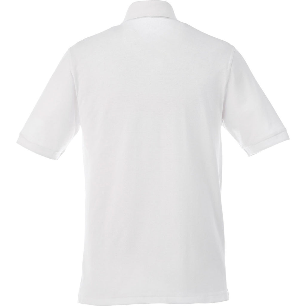 Elevate Men's White Belmont Short Sleeve Polo