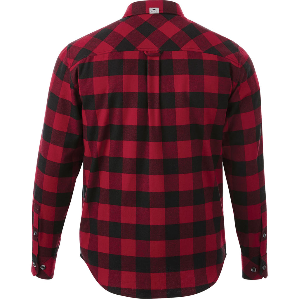 Roots73 Men's Dark Red/Black Sprucelake Long Sleeve Shirt