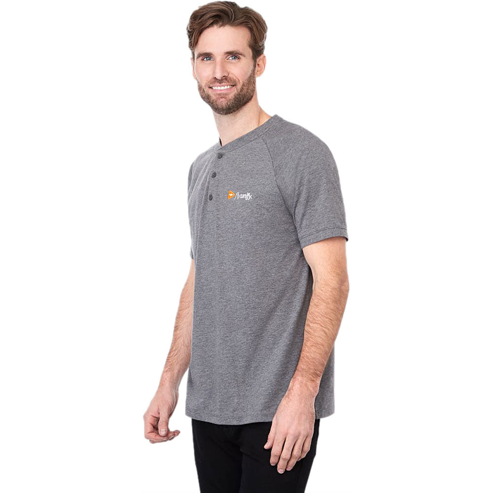 Elevate Men's Heather Charcoal Somoto Eco Short Sleeve Henley