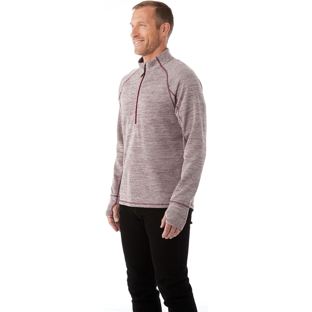 Elevate Men's Maroon Heather Crane Knit Half Zip