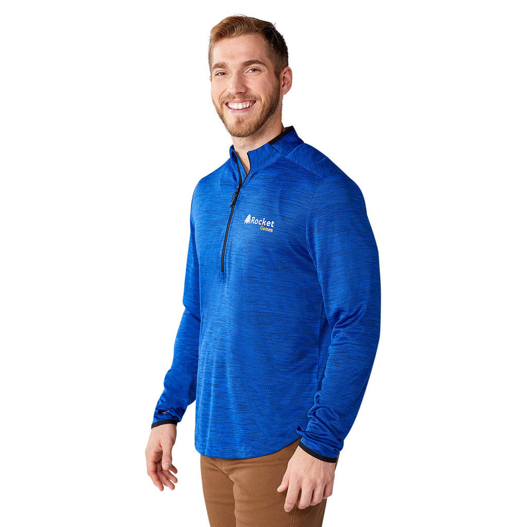 Elevate Men's New Royal Heather Mather Knit Half Zip