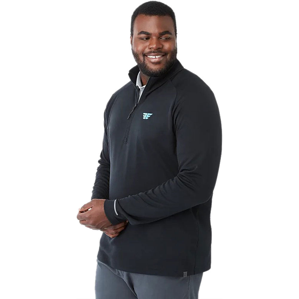 Elevate Men's Black Asgard Eco Knit Quarter Zip