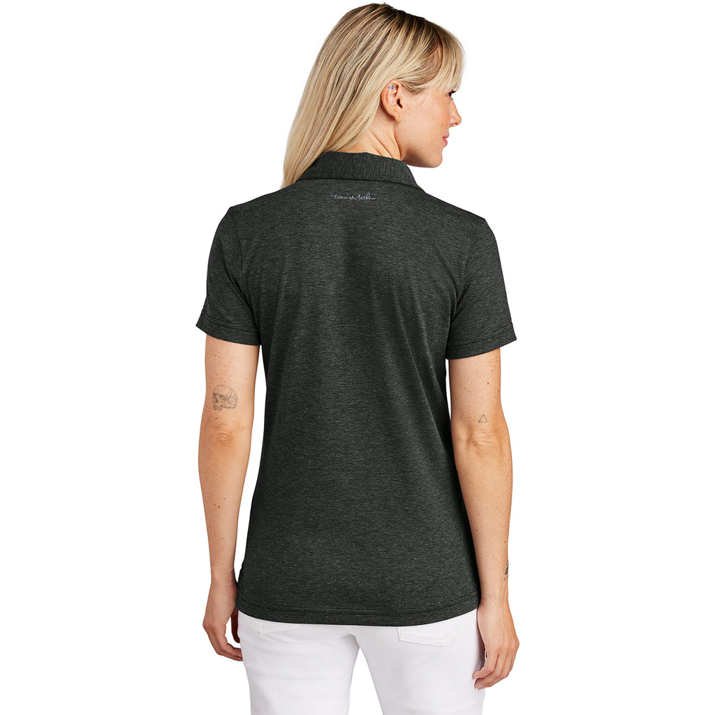 TravisMathew Women's Black Heather Sunnyvale Polo