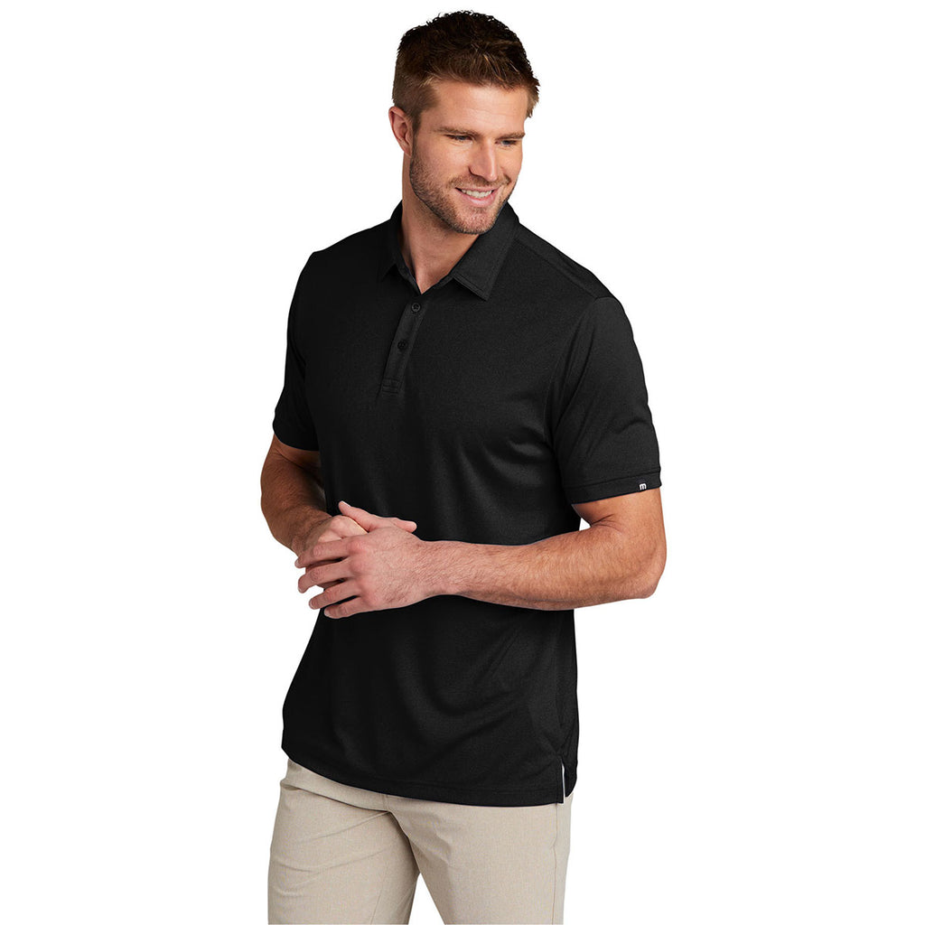 TravisMathew Men's Black Coto Performance Polo