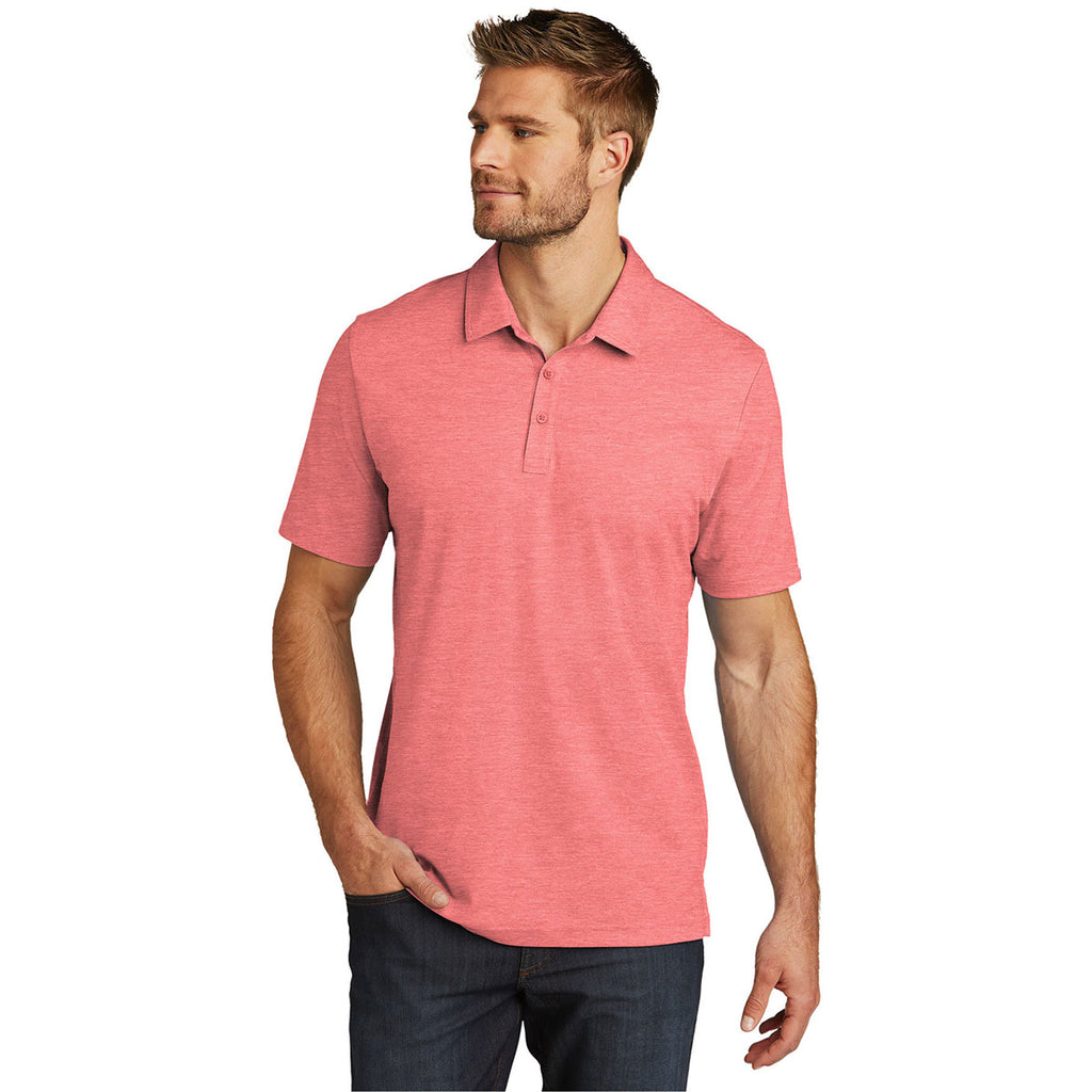 TravisMathew Men's Cardinal Heather Oceanside Heather Polo