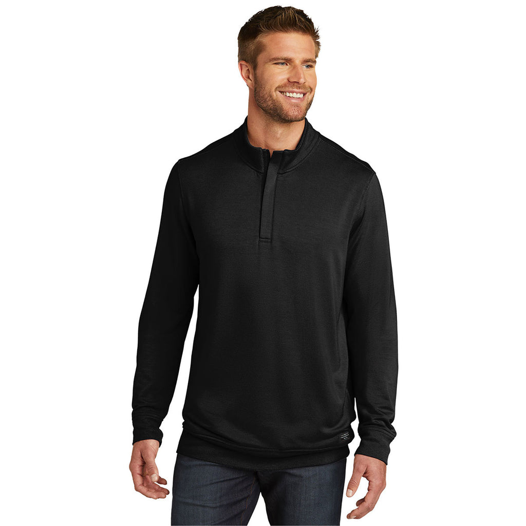 TravisMathew Men's Black Newport Quarter Zip Fleece