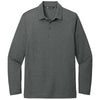 TravisMathew Men's Black Heather Oceanside Heather Long Sleeve Polo