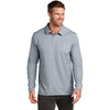 TravisMathew Men's Quiet Shade Grey Heather Oceanside Heather Long Sleeve Polo