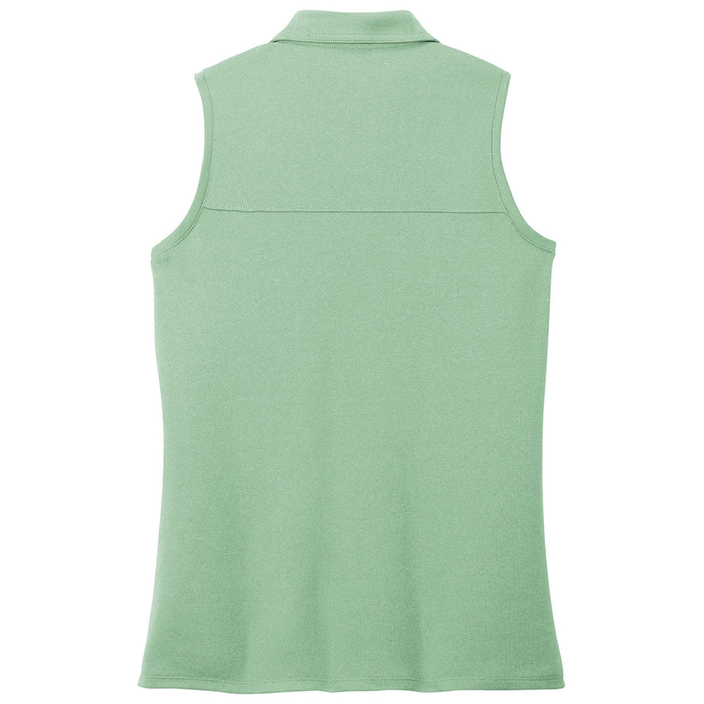 TravisMathew Women's Beryl Green Heather Coto Performance Sleeveless Polo