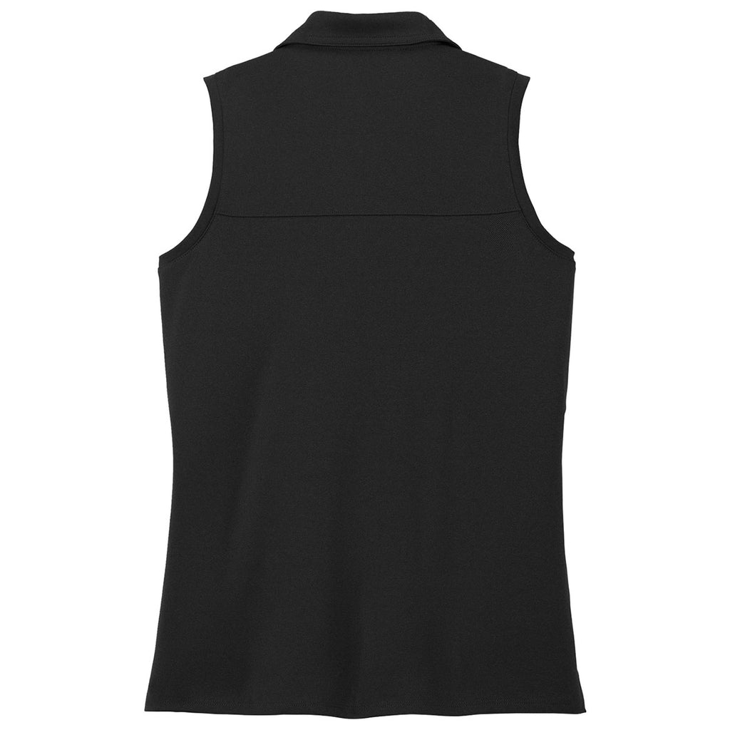 TravisMathew Women's Black Coto Performance Sleeveless Polo