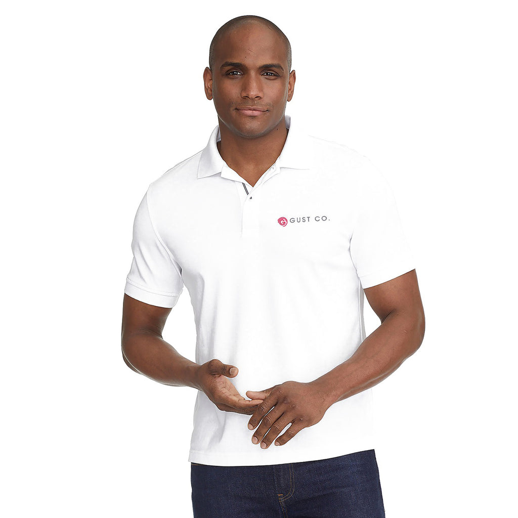 UNTUCKit Men's White Damaschino Short Sleeve Polo