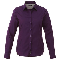 Elevate Women's Dark Plum Wilshire Long Sleeve Shirt