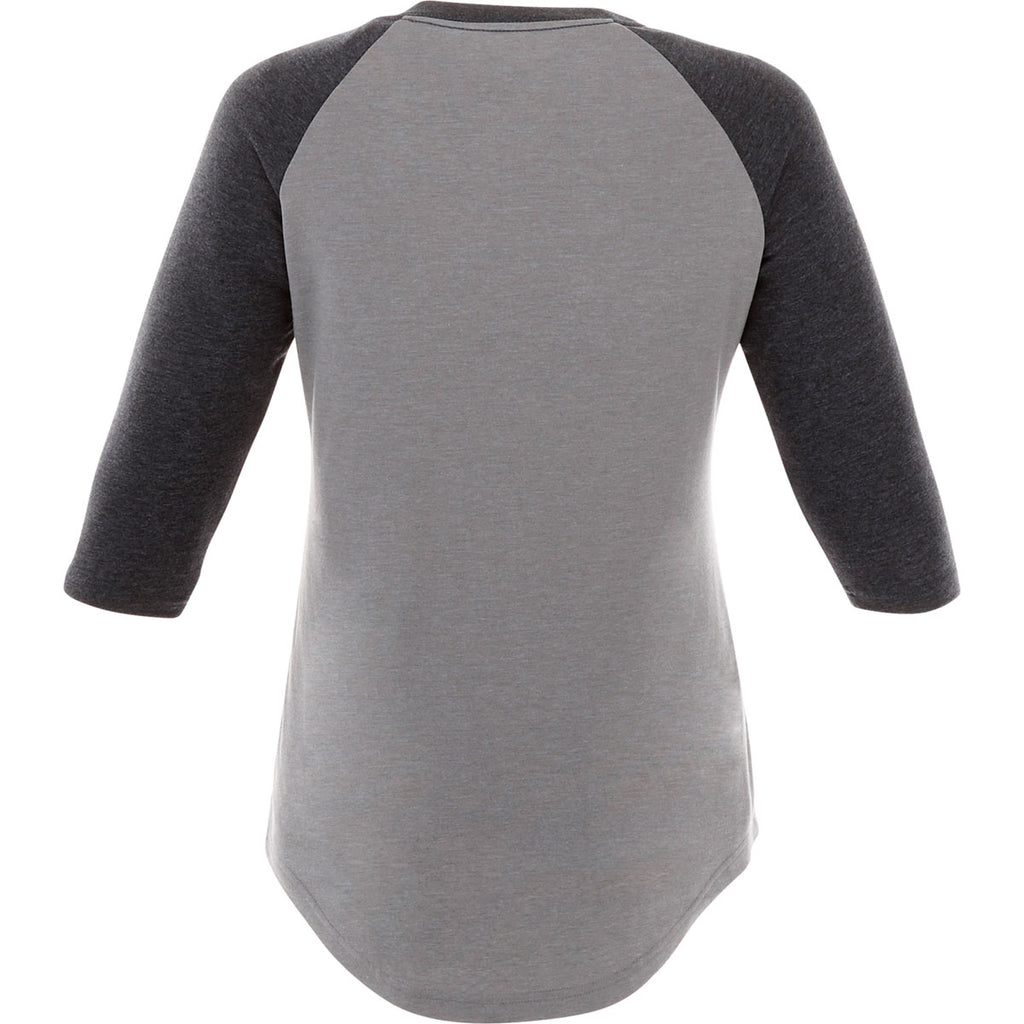 Elevate Women's Heather Dark Charcoal/Medium Heather Grey Dakota Three Quarter Tee