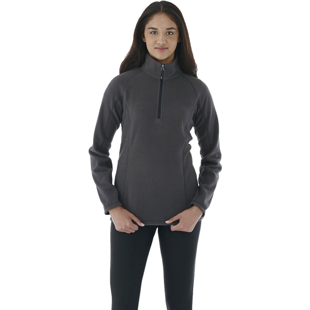 Elevate Women's Grey Storm Bowlen Polyfleece Quarter Zip