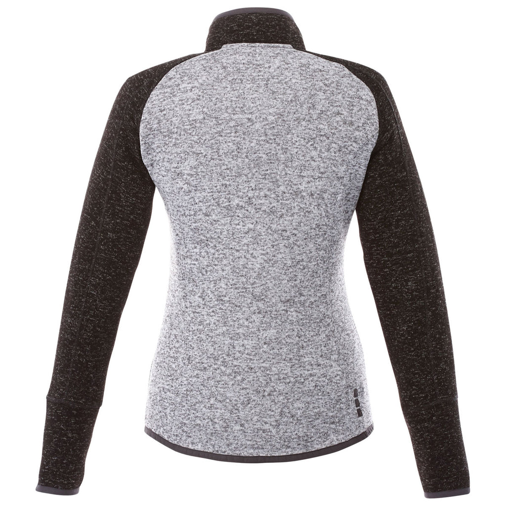 Elevate Women's Light Heather Grey/Black Smoke Heather Vorlage Half Zip Knit Jacket