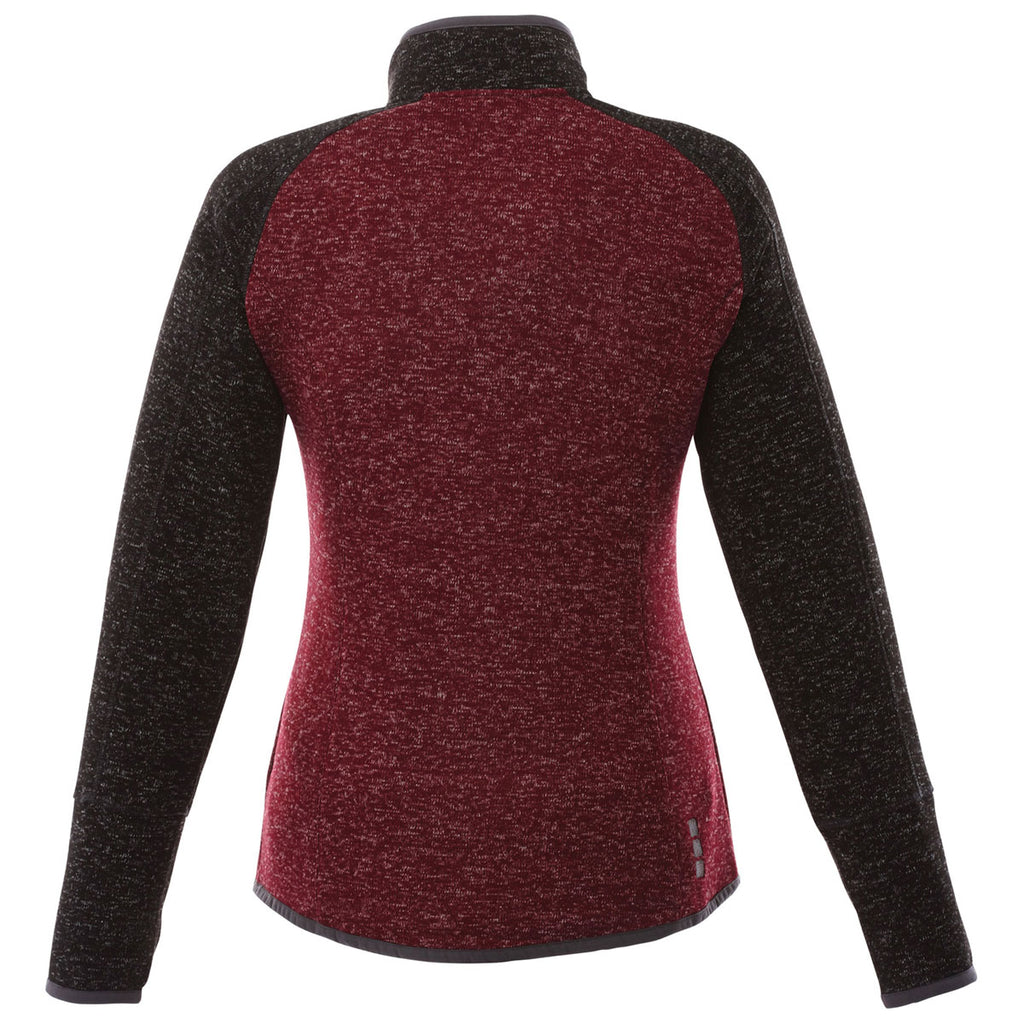 Elevate Women's Maroon Heather/Black Smoke Heather Vorlage Half Zip Knit Jacket