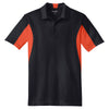 Sport-Tek Men's Black/ Deep Orange Tall Side Blocked Micropique Sport-Wick Polo