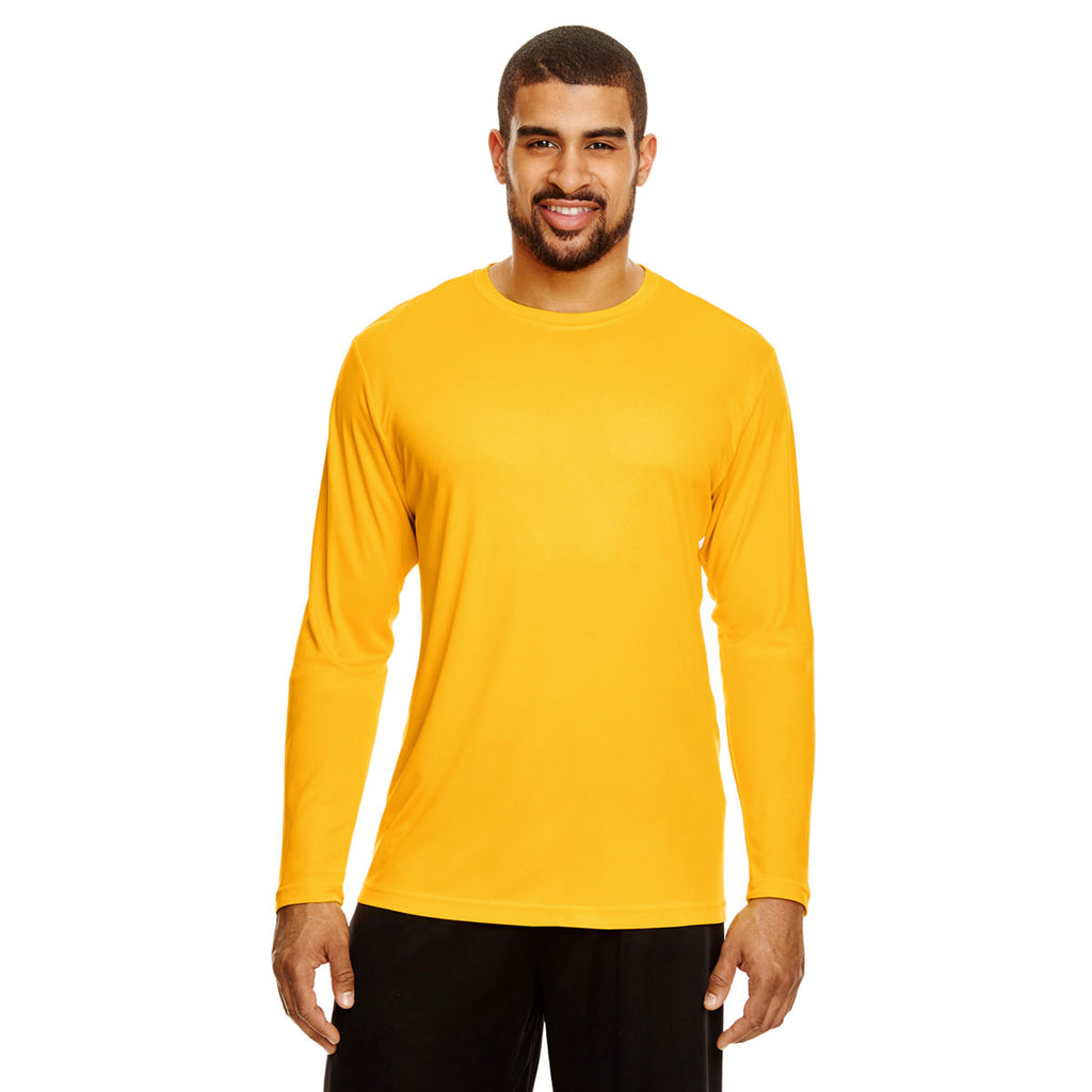 Team 365 Men's Sport Athletic Gold Zone Performance Long-Sleeve T-Shirt