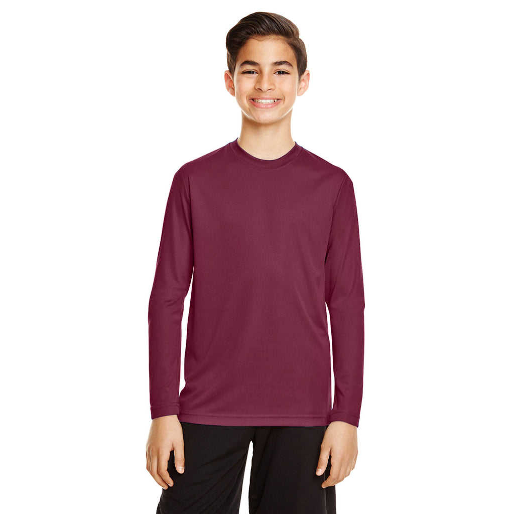 Team 365 Youth Sport Maroon Zone Performance Long-Sleeve T-Shirt