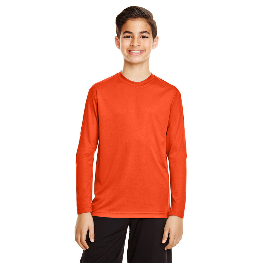 Team 365 Youth Sport Orange Zone Performance Long-Sleeve T-Shirt