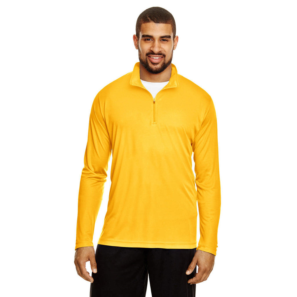 Team 365 Men's Sport Athletic Gold Zone Performance Quarter-Zip