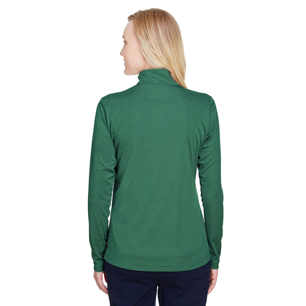 Team 365 Women's Sport Forest Heather Zone Sonic Heather Performance Quarter-Zip