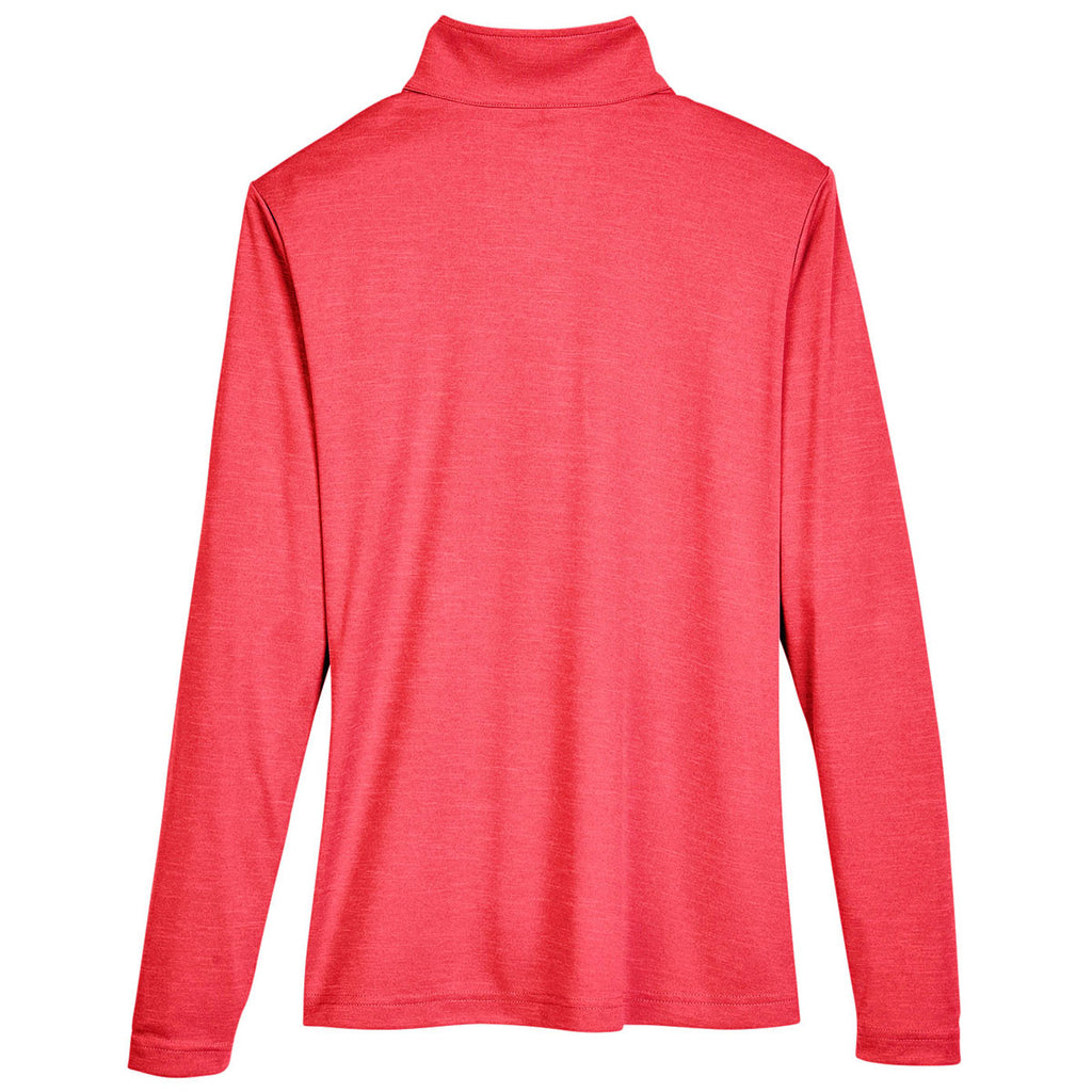 Team 365 Women's Sport Red Heather Zone Sonic Heather Performance Quarter-Zip