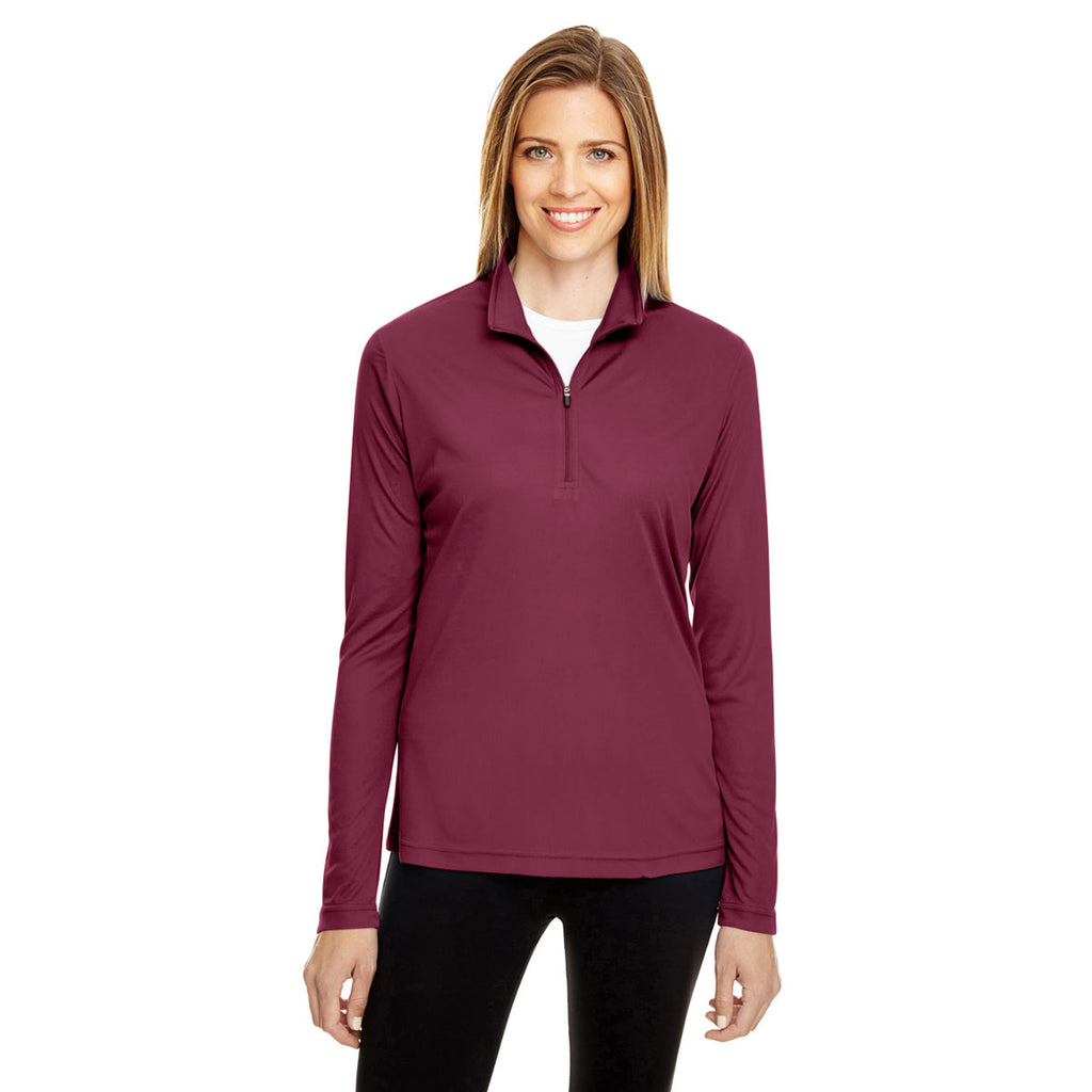 Team 365 Women's Sport Maroon Zone Performance Quarter-Zip