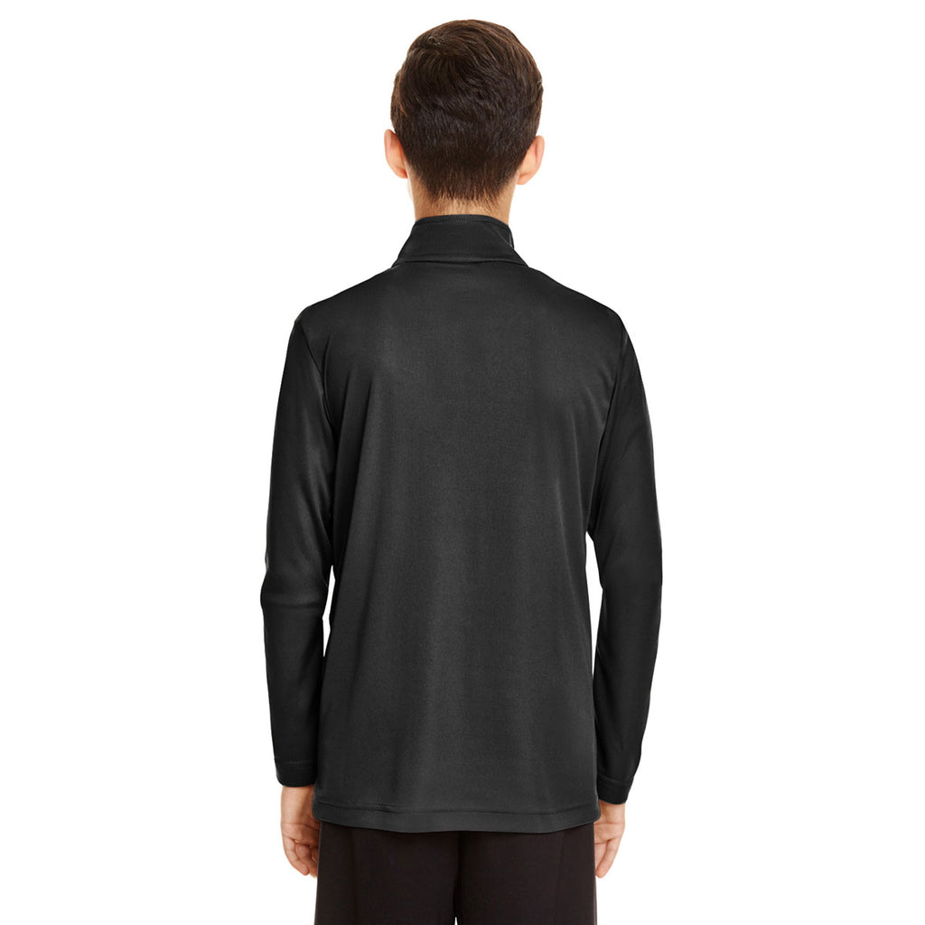 Team 365 Youth Black Zone Performance Quarter Zip