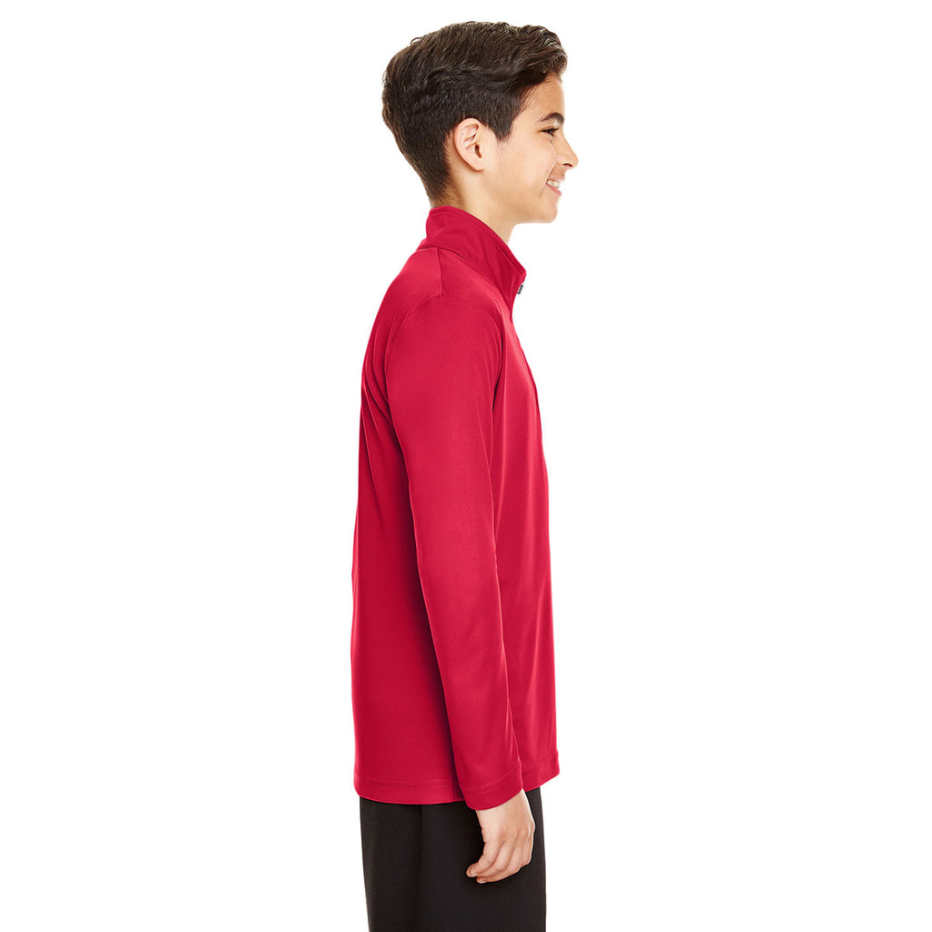 Team 365 Youth Sport Red Zone Performance Quarter Zip