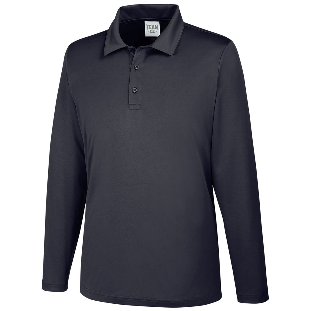 Team 365 Men's Black Zone Performance Long Sleeve Polo